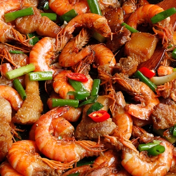 Tôm ram thịt